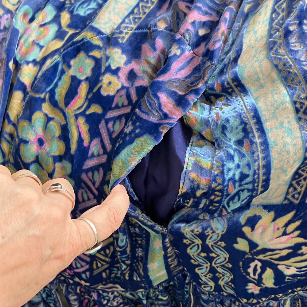 Johnny Was Floral Blue Midi Dress - Picture 13 of 15